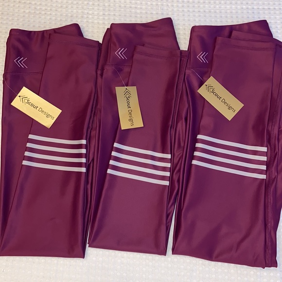 NEW! $78 SCOUT DESIGNS Geometric Hexagonal Capri Crop Leggings S Purple - Picture 14 of 14